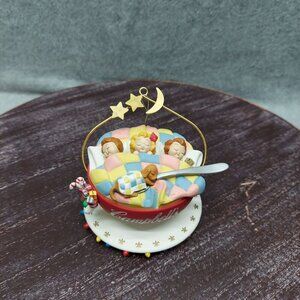 Campbells Kids Sleeping In Soup Bowl Ornament Vintage